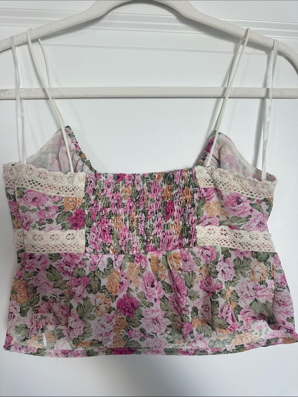 Princess Polly Pink & Green Floral Lace-Trim Cami - Picture 4 of 4